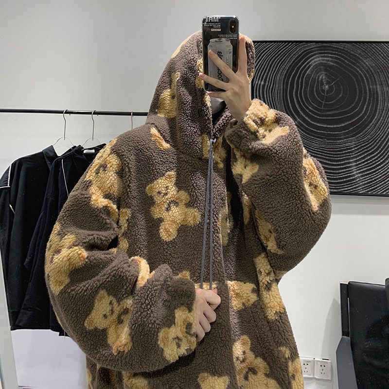 Wescosso - Fluffy hoodie met berenprint