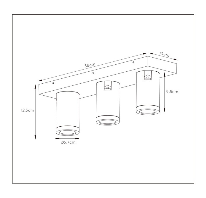 Lucide Taylor plafondlamp 3 spots 5W wit