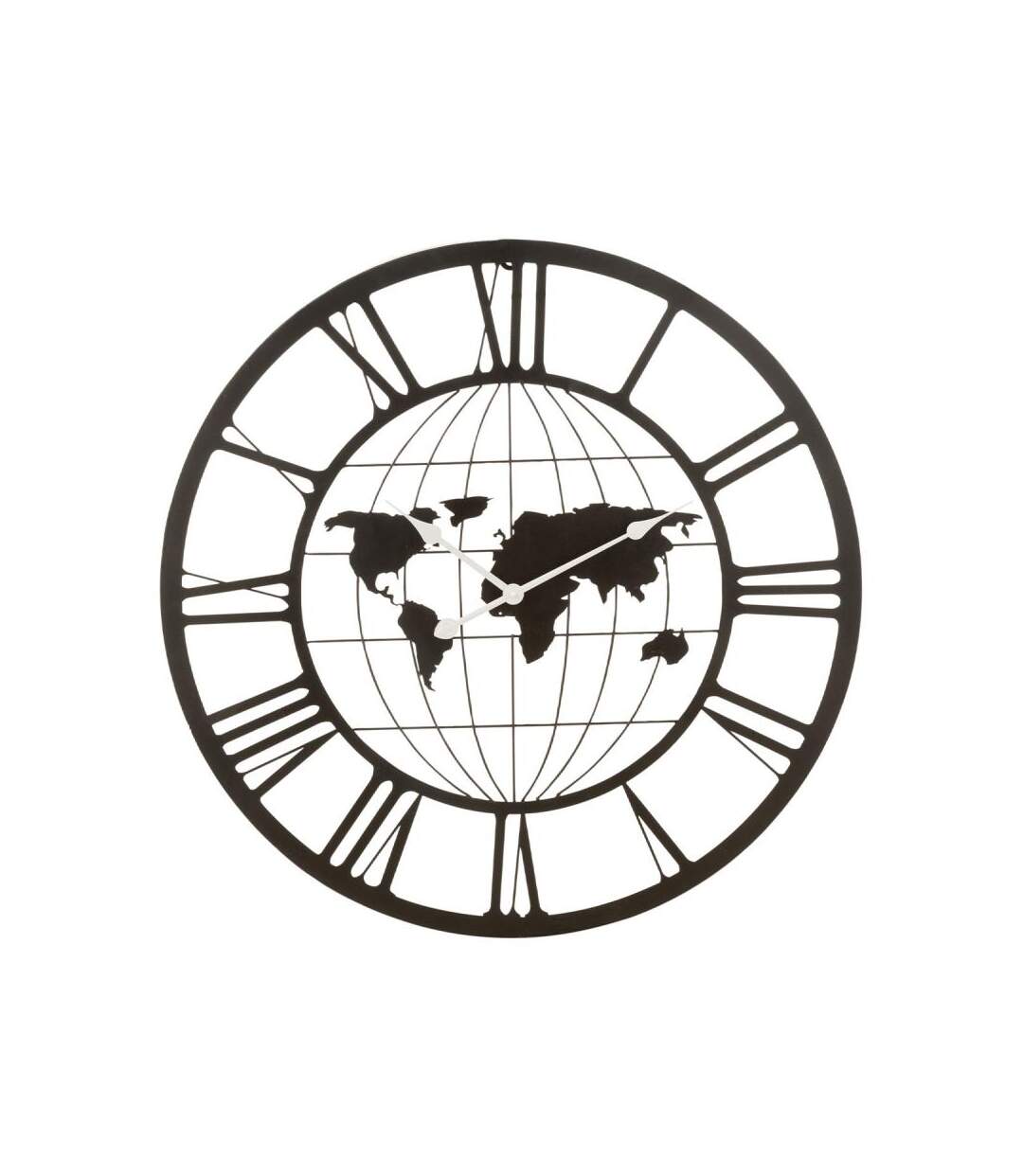 Paris Prix - Horloge Murale Design planisphère 80cm Noir