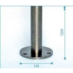 Poteau de garde-corps avec platine soudée INOXI