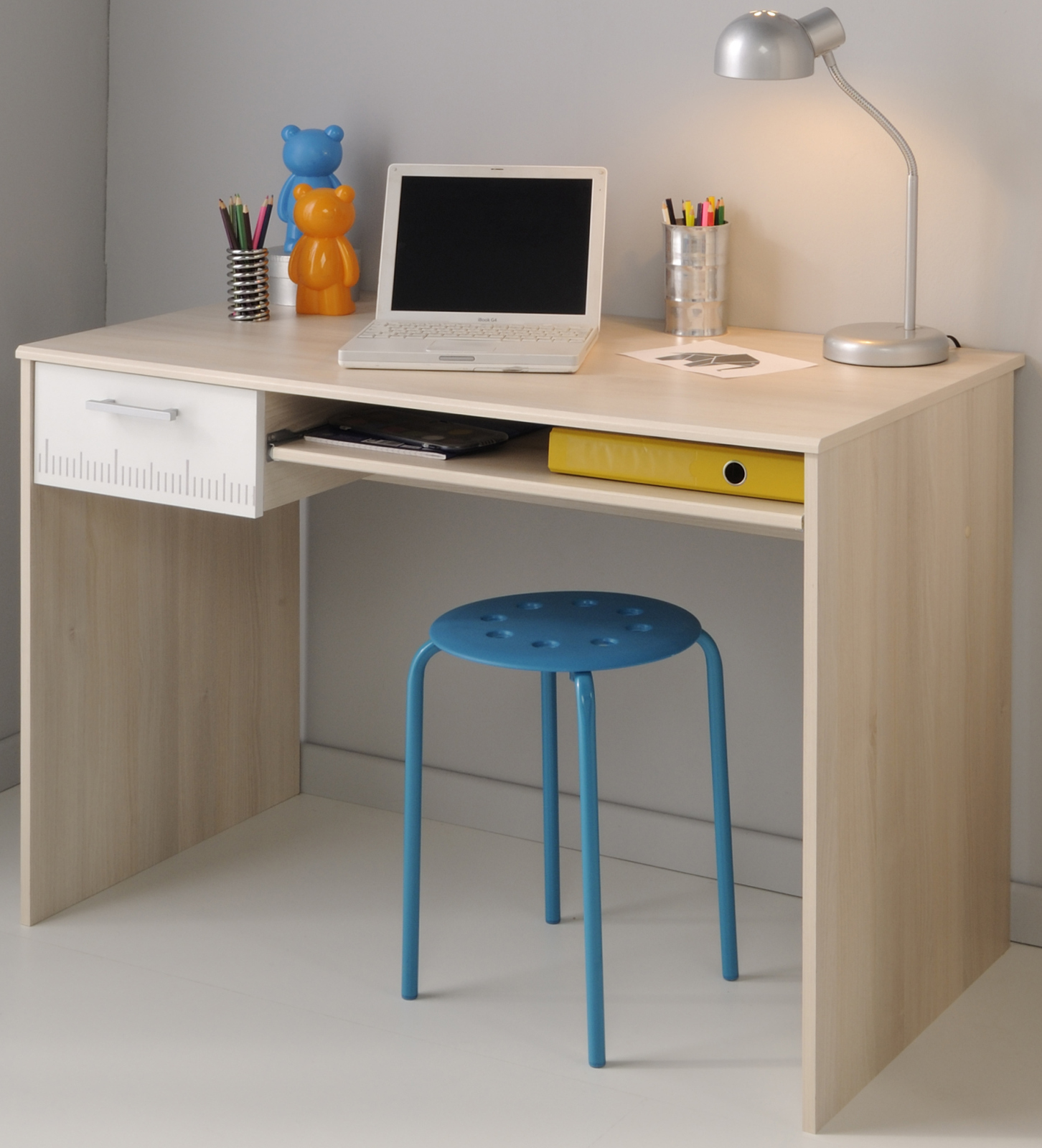 5-teiliges Jugendzimmer CHARLY 10 - weiß-Akazie - mit Schrank