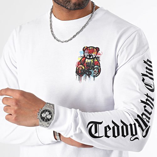 Tee Shirt Manches Longues Essentials Art Series Dripping Chest Blanc