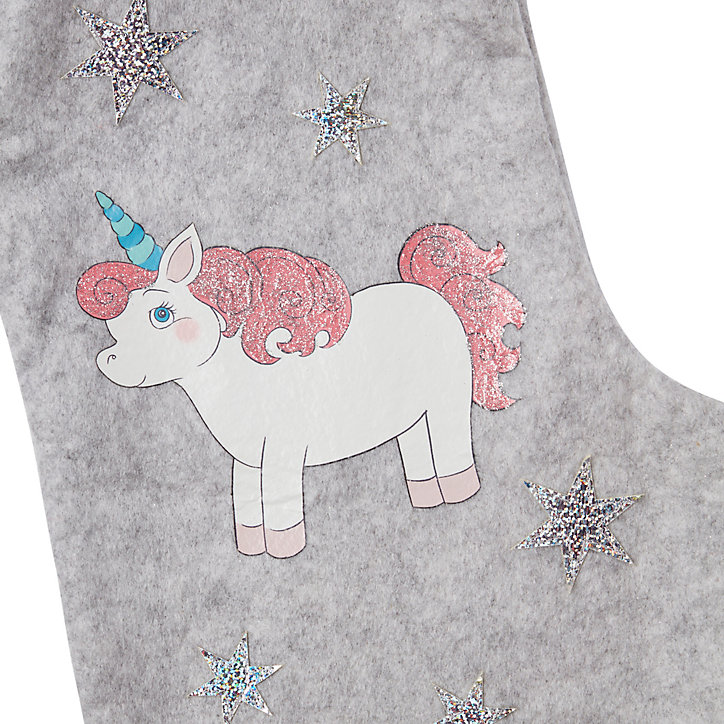 Chaussette Licorne gris 32 x 50 cm