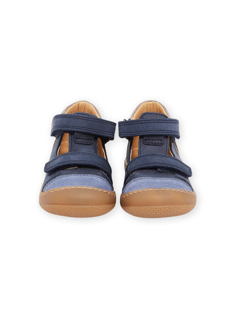 Babies bleu marine en cuir