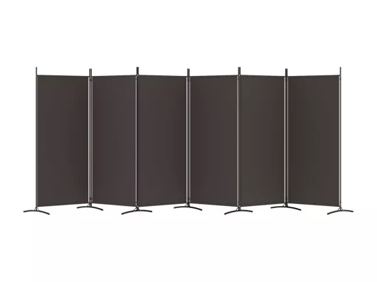 Cloison de séparation 6 panneaux Marron 520x180 cm Tissu