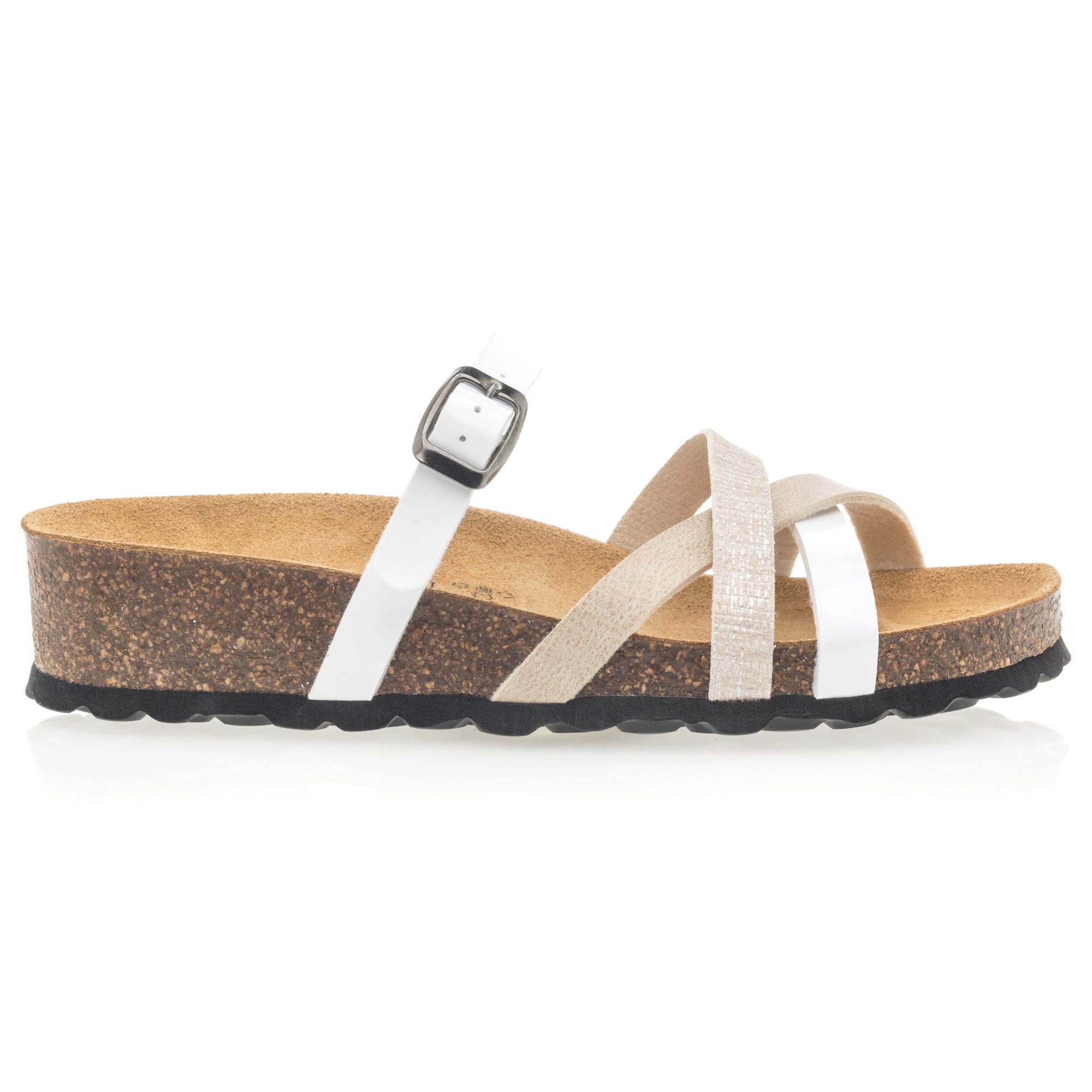 Mules semelle liège Femme blanc