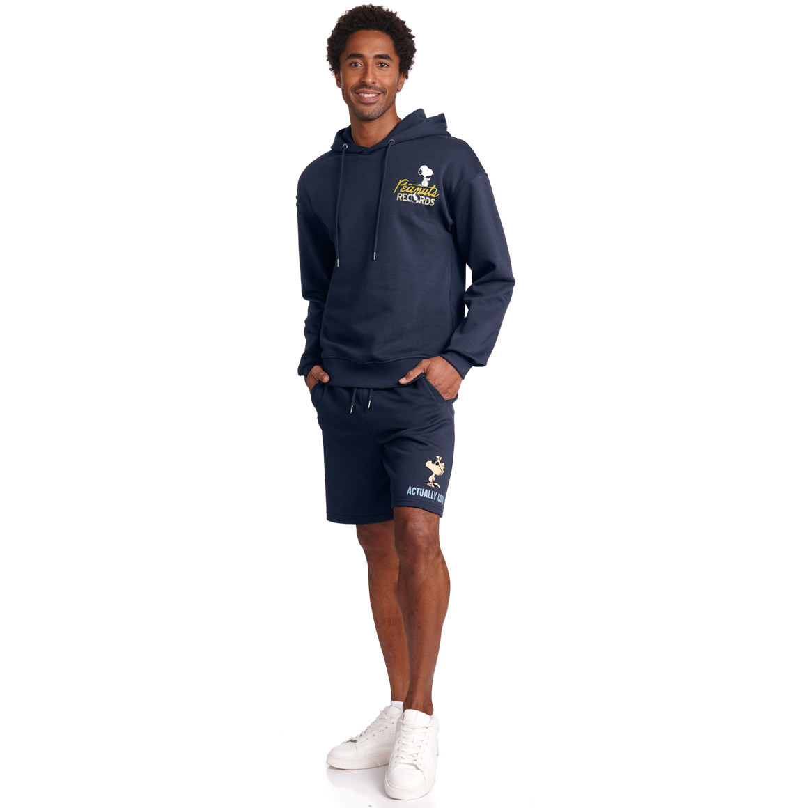 Jonas Nielsen Peanuts Hoodie mit Rücken-Print dunkelblau