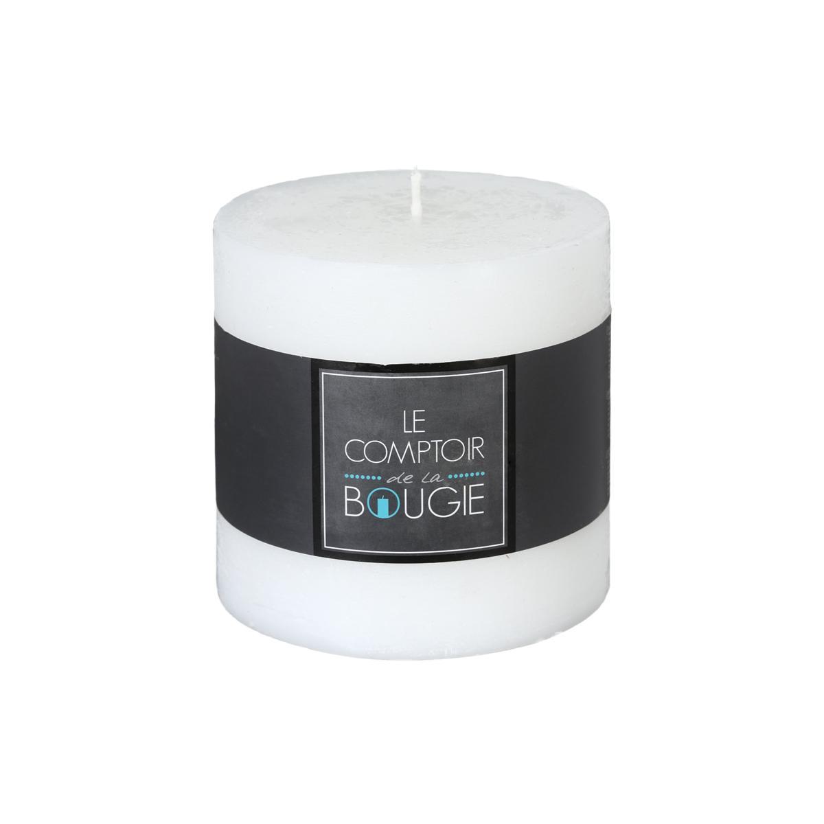 BOUGIE RONDE RUSTIC BLANC 10X10CM