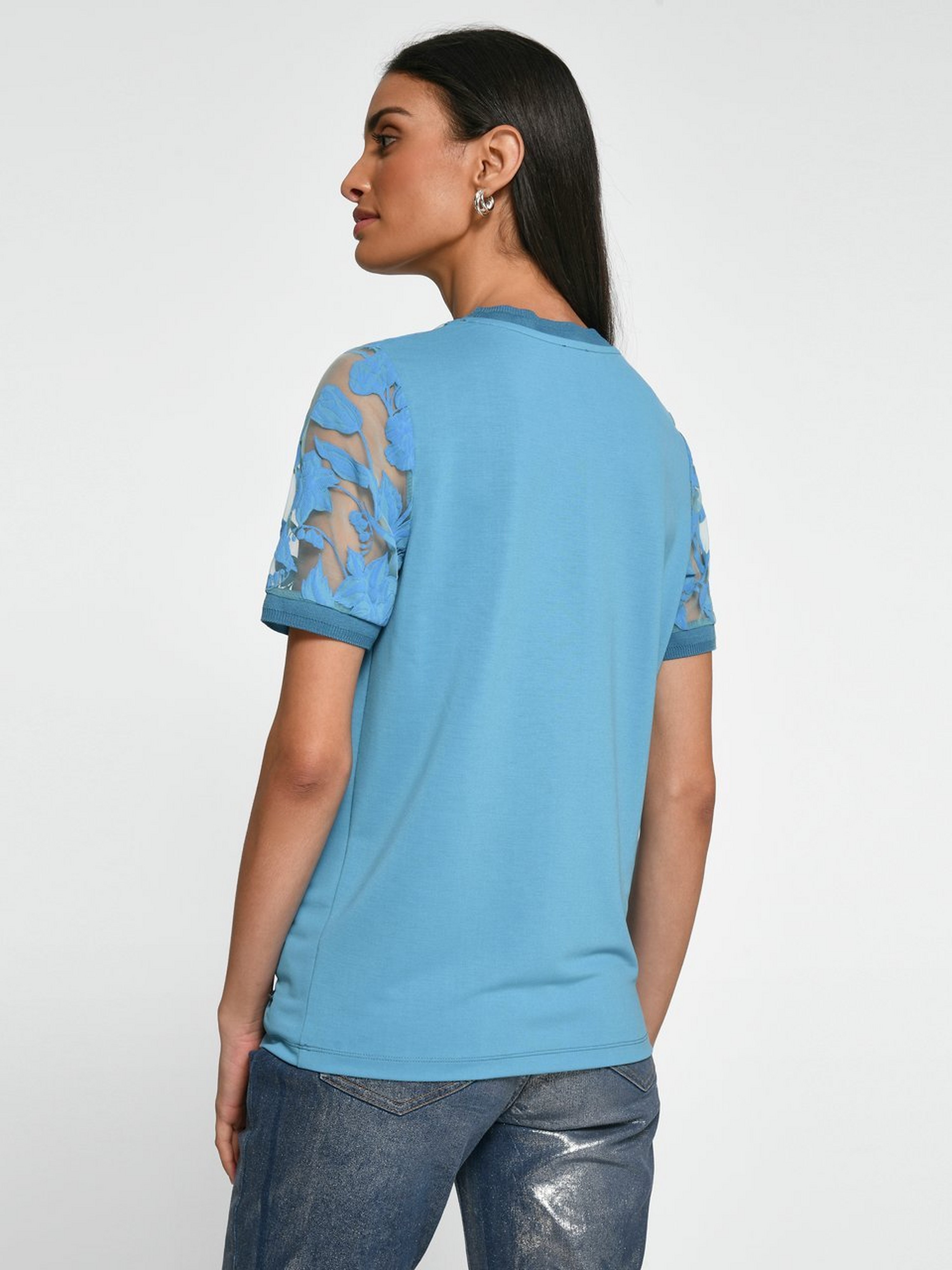 Rundhals-Shirt mit 1/2-Arm