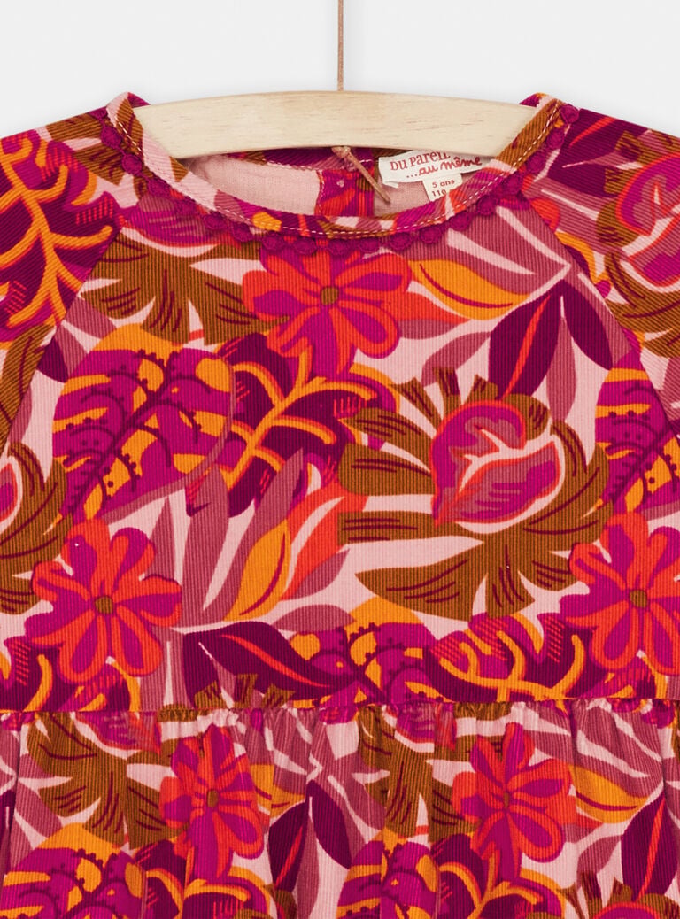 Robe rose à imprimé fleuri