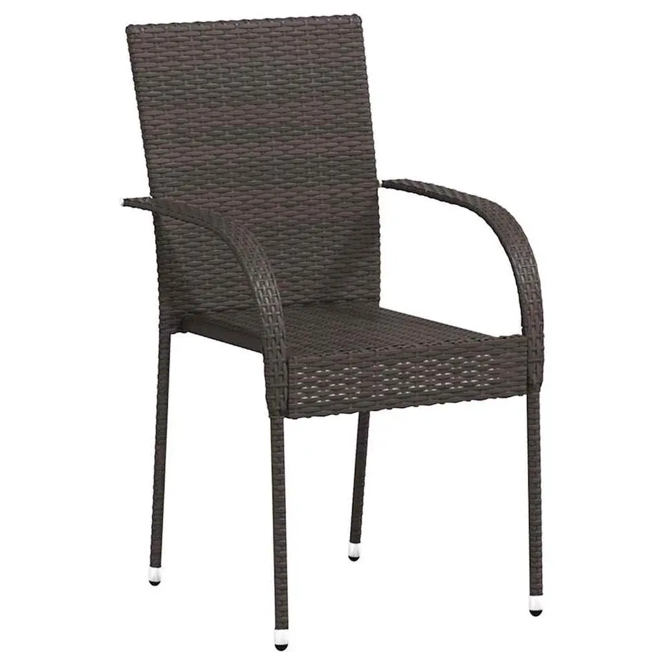 vidaXL - Stapelbare Stoel - Bruin - Poly rattan