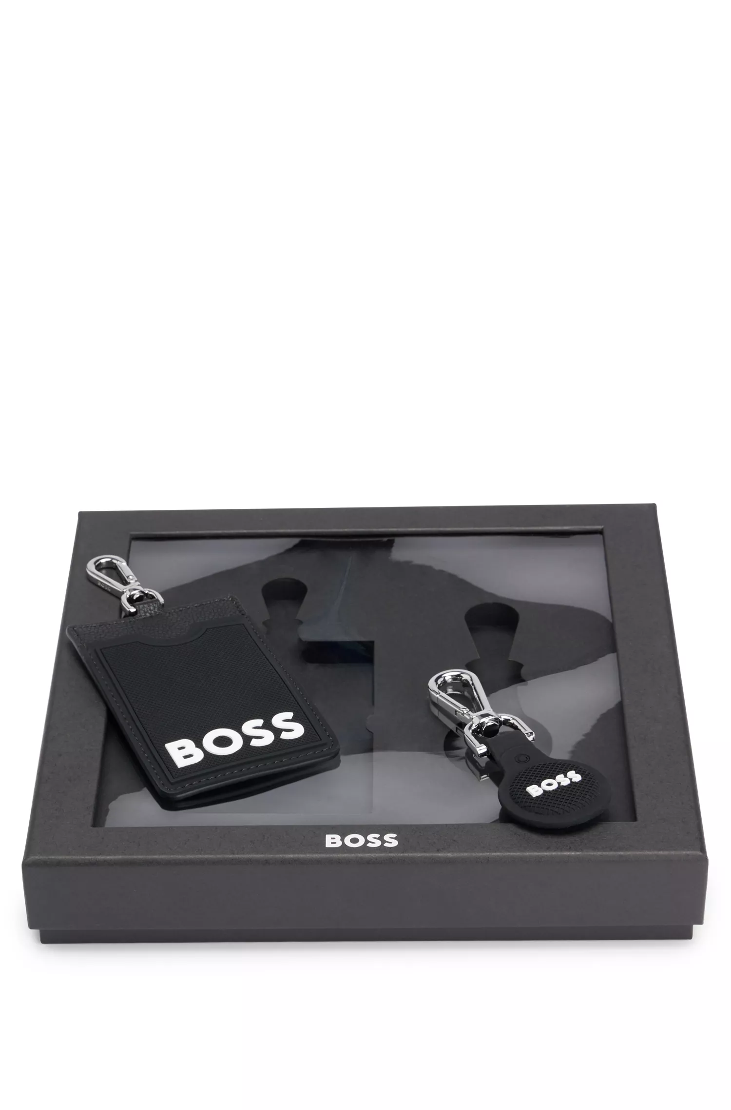 Conjunto de presente BOSS Black-Branded com porta-cartões e AirTag