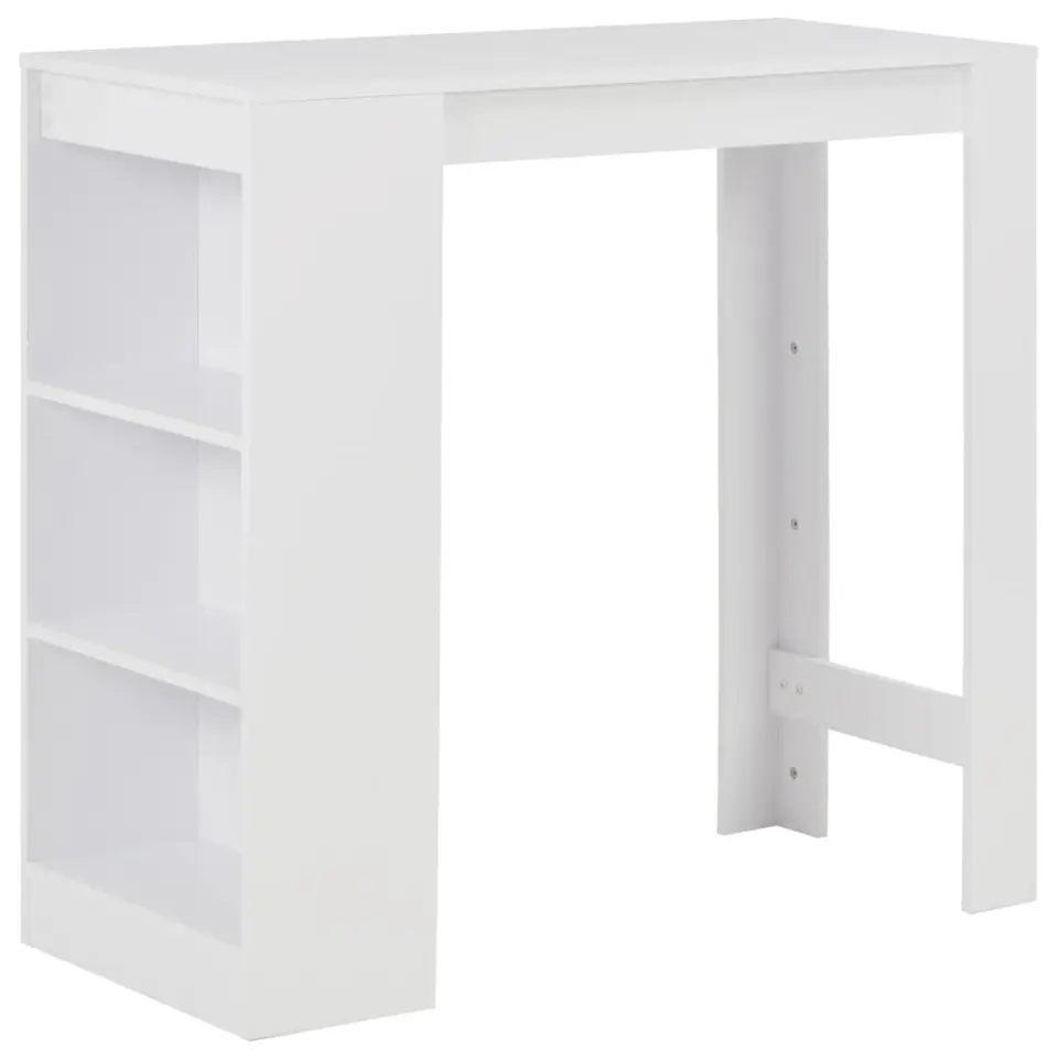vidaXL - Bartafel - Wit - Bewerkt hout