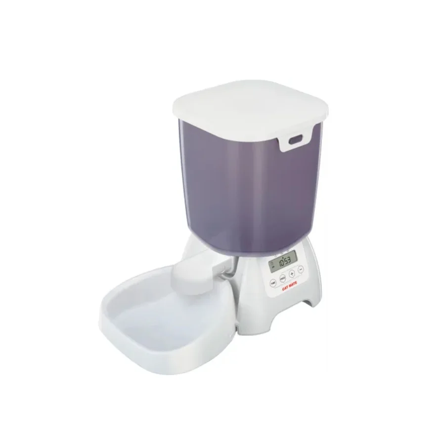 Alimentador automático Flamingo branco para cães e gatos.