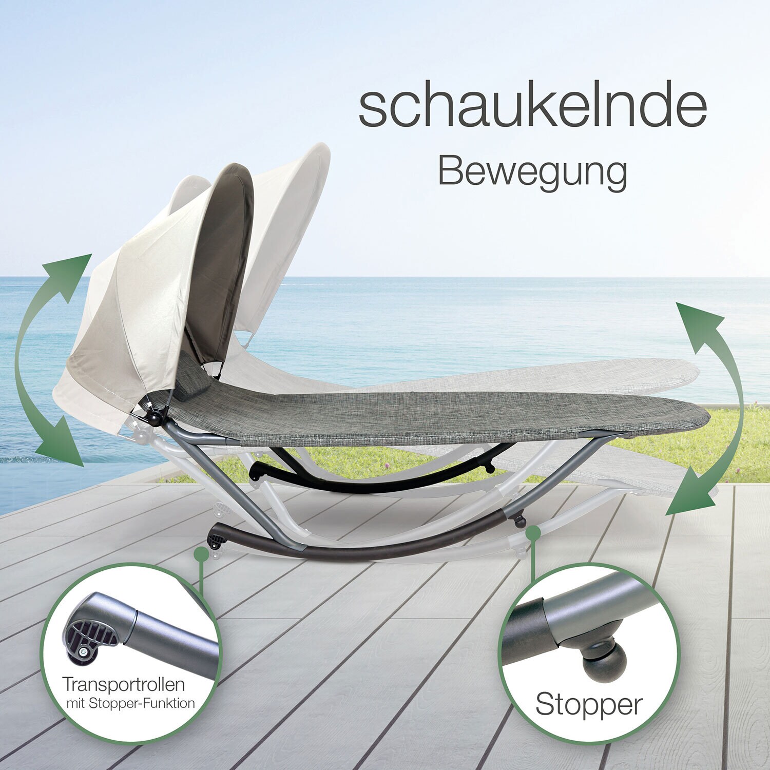 aktivshop Relax-Schaukelliege grau-kariert