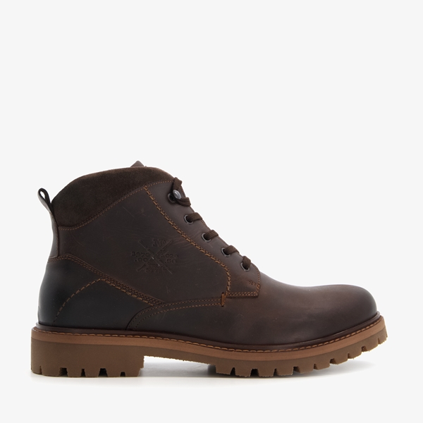 Van Beers leren heren veterboots donkerbruin
