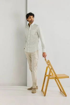 State Of Art Poplin Overhemd Print Groen 21215224-1136 kopen