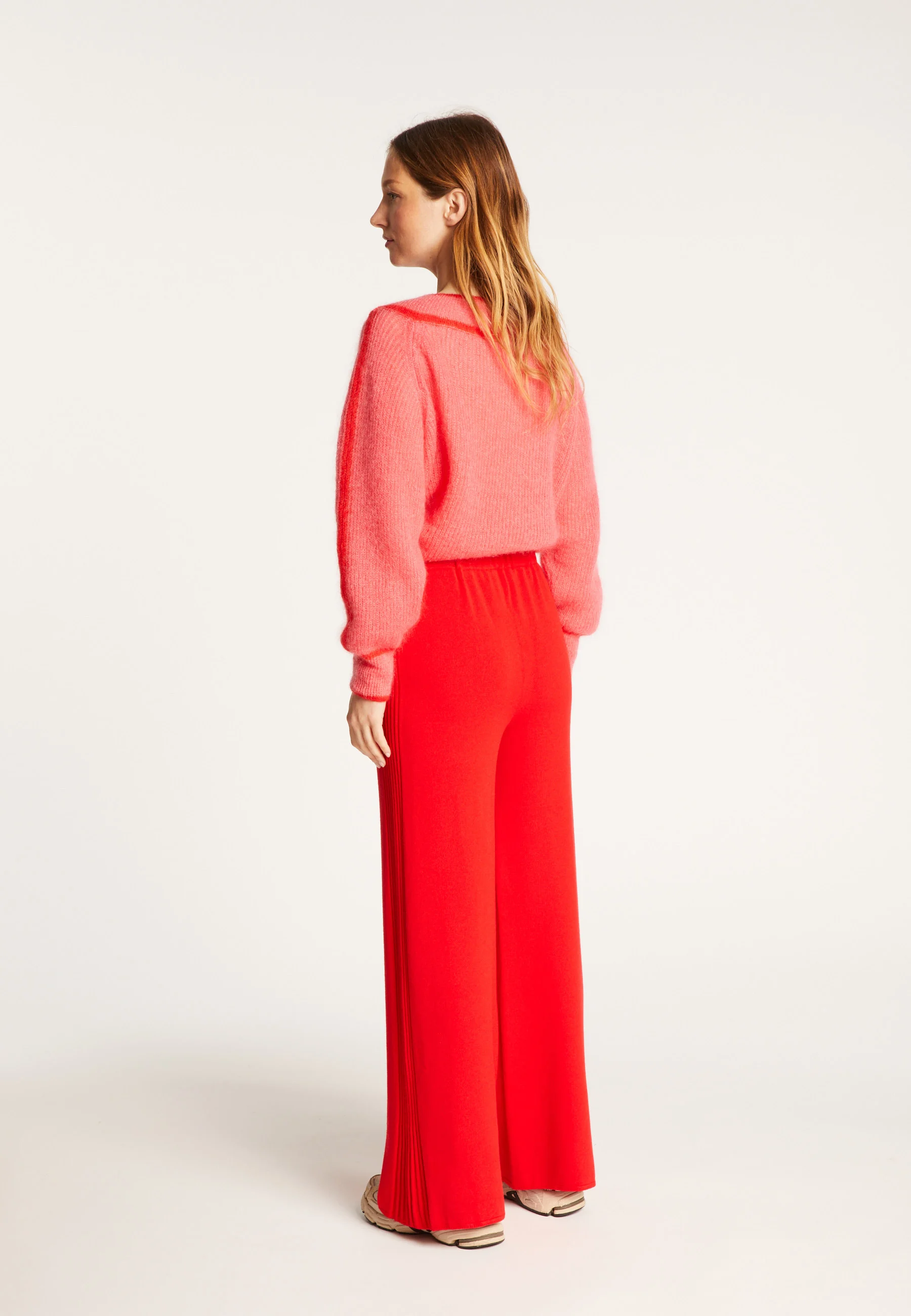 REBECCAAH24 - Pantalon en laine mélangée | Rouge