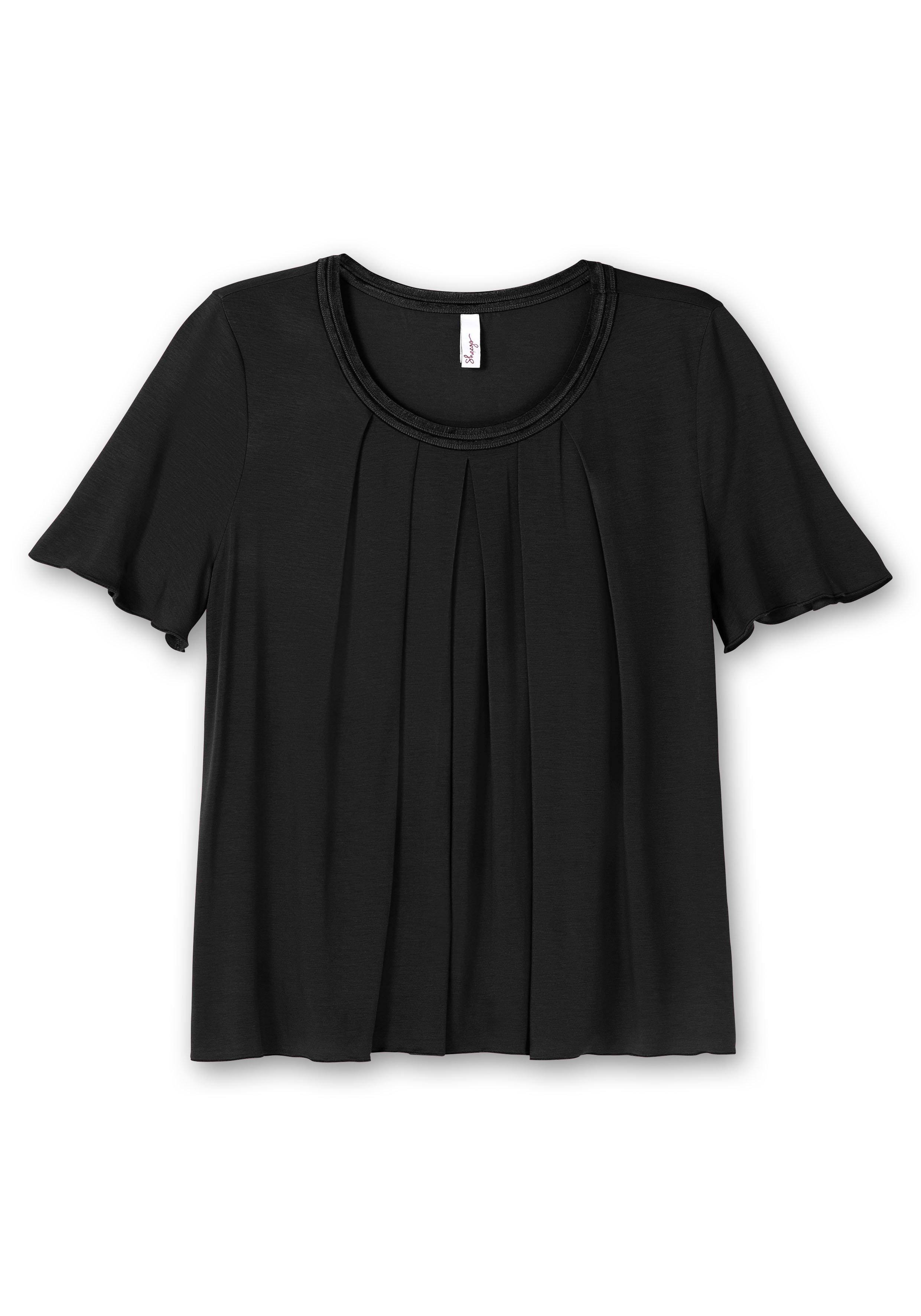 Shirt in A-Linie mit dekorativer Blende, aus Viskose-Jersey