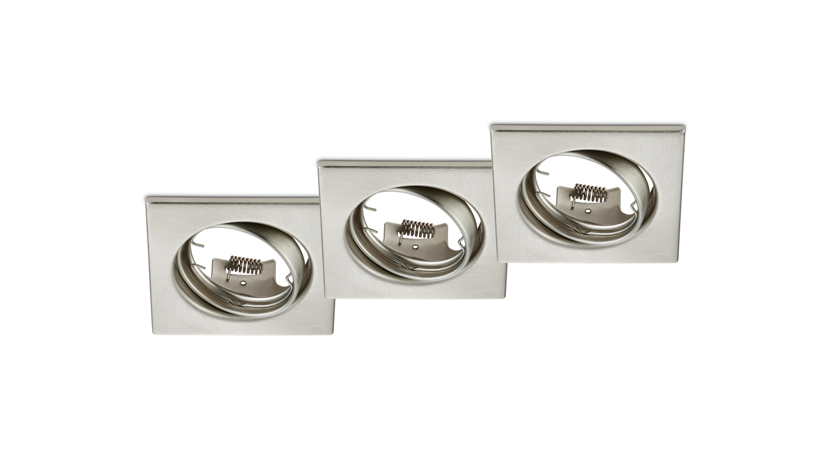 3er-Set Einbauleuchten - Nickel matt - schwenkbar