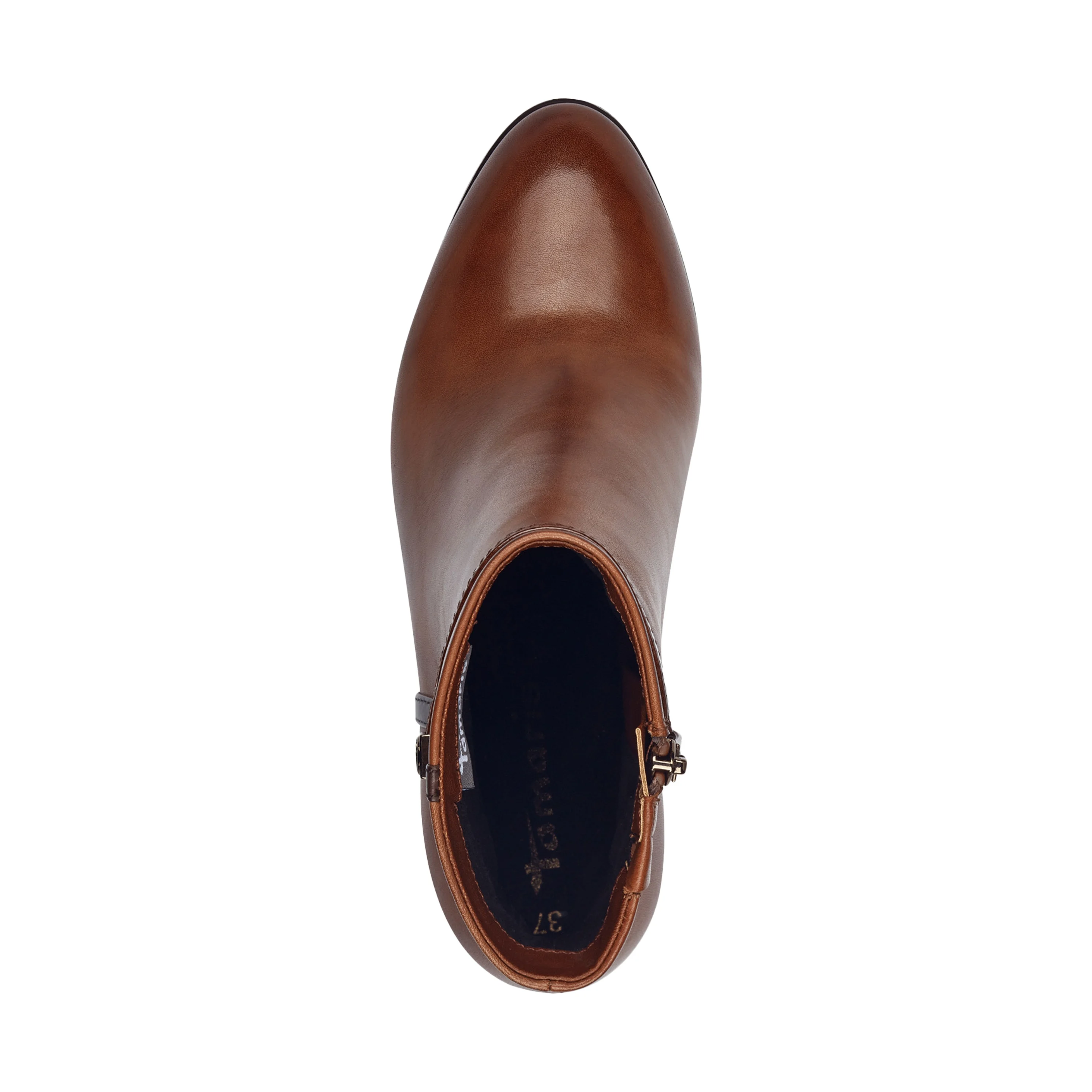 Bottine à talon cuir | Marron