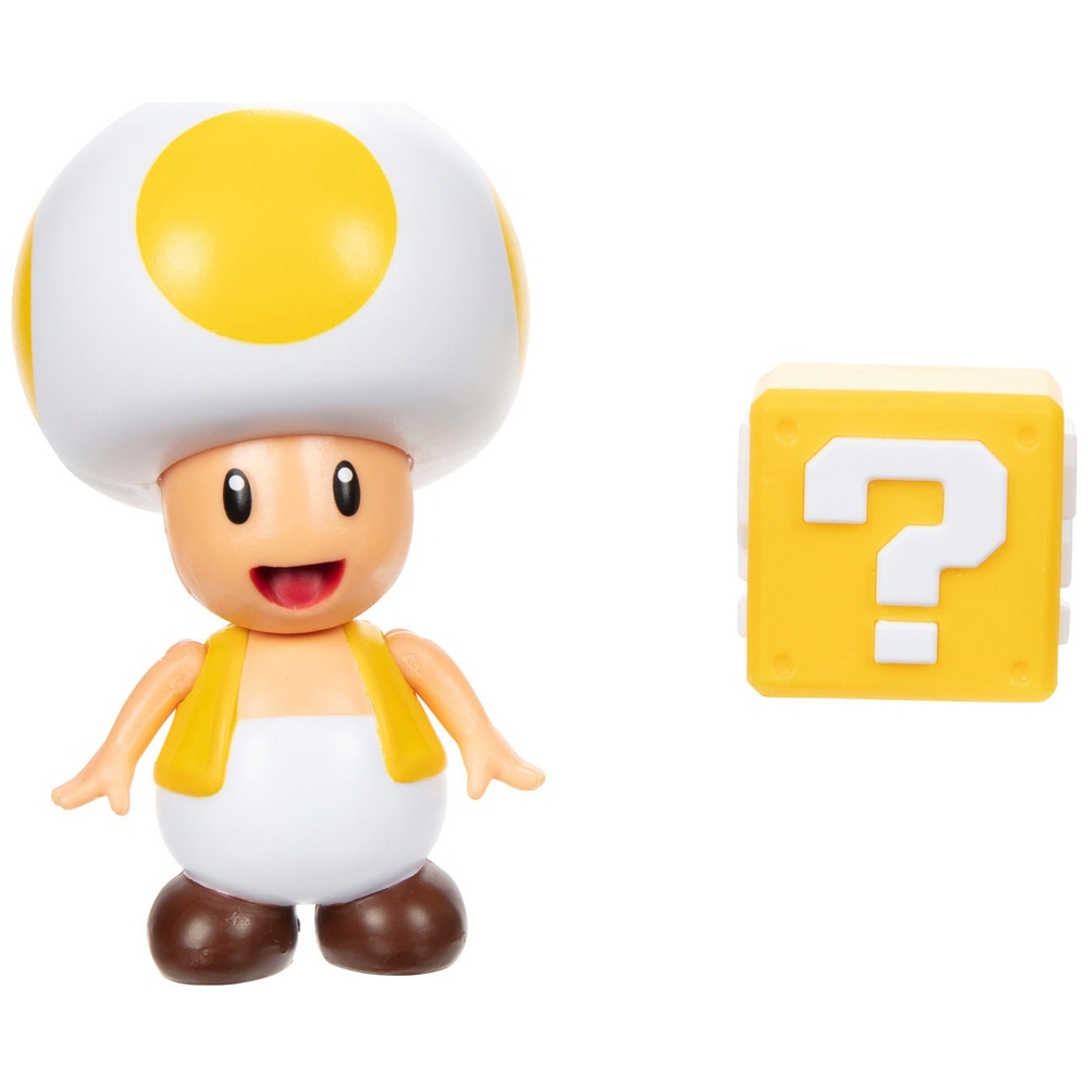 Nintendo Super Mario 10 cm Gelber Toad mit Fragezeichenblock