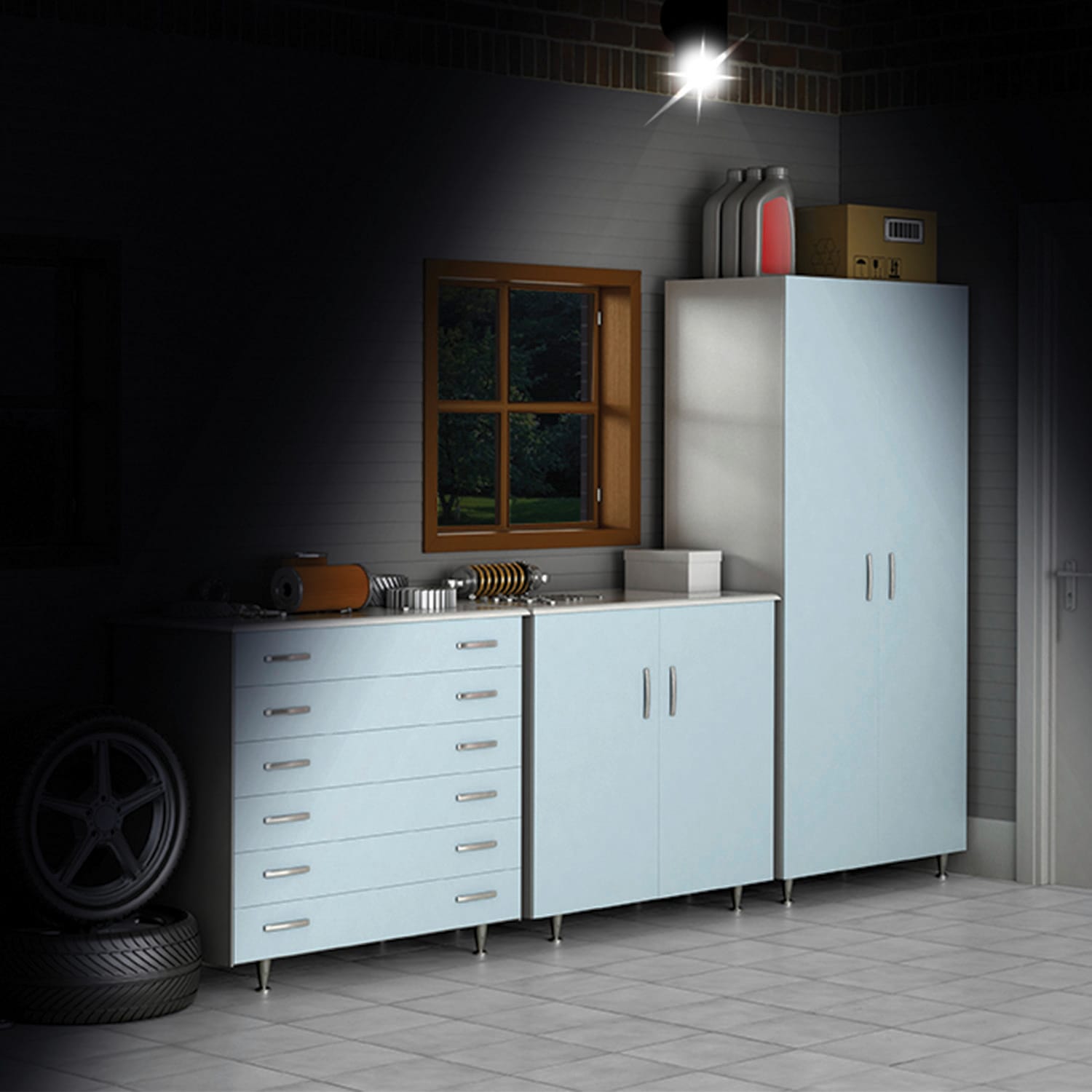 MediaShop Aussen-Wandleuchte »Panta Safe Light« LED-Board 1 Stk. Kaltweiss 360 Grad drehbar, wetterbeständig, extrem Hell, Bewegungssensor