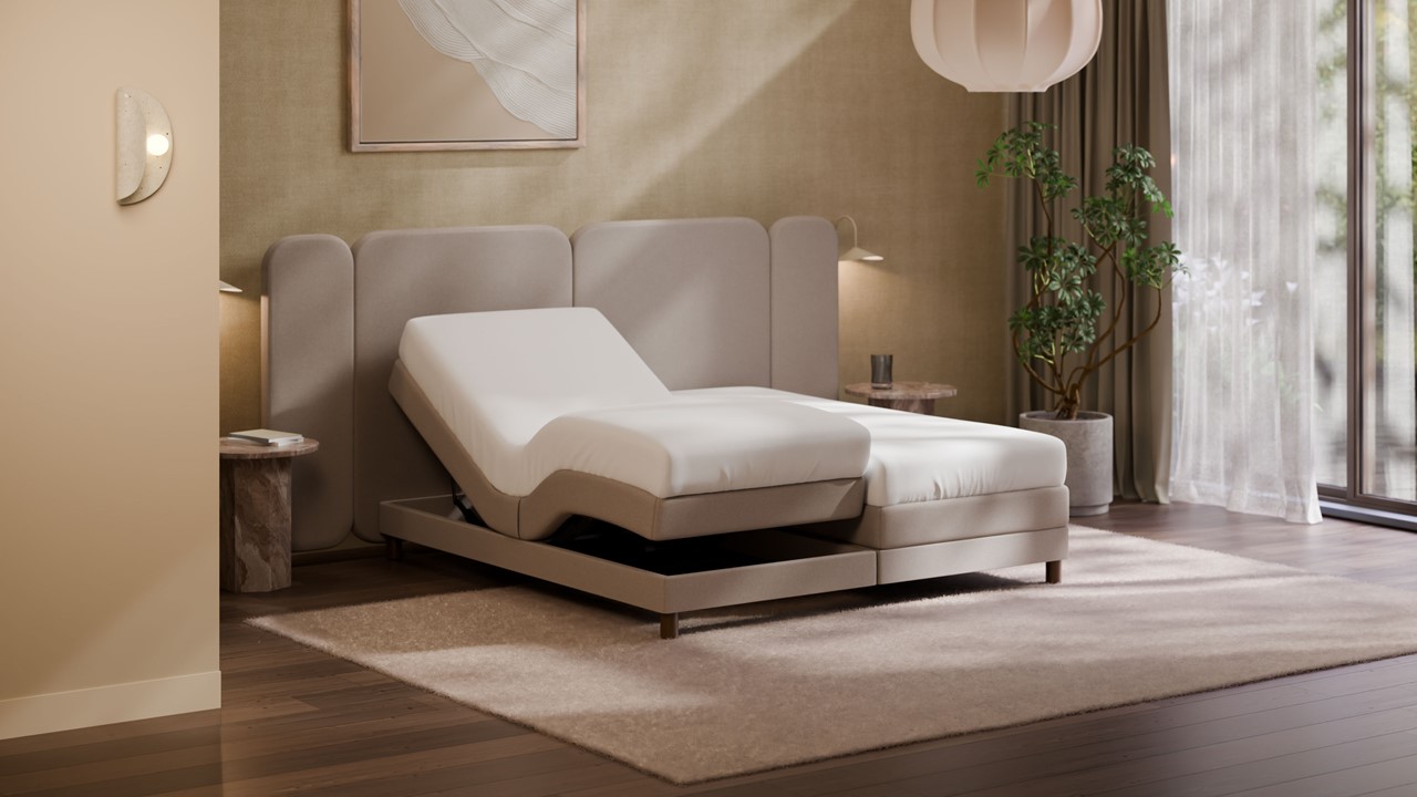 Elektrische boxspring Ridge met Kårlsson Excellence matras - Warm wool beige
