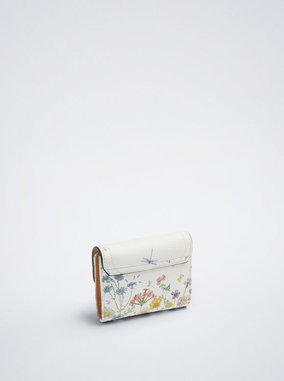 Carteira com estampa floral - Amarela