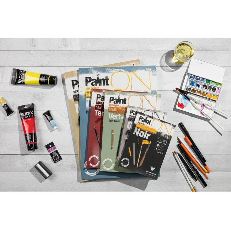 Paint'ON Gris bloc collé 30F A4 250g