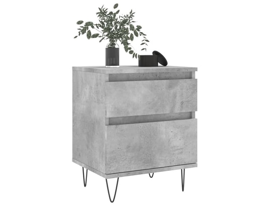 VIDAXL - Tables de chevet 2 pcs gris béton 40x35x50 cm bois d’ingénie...