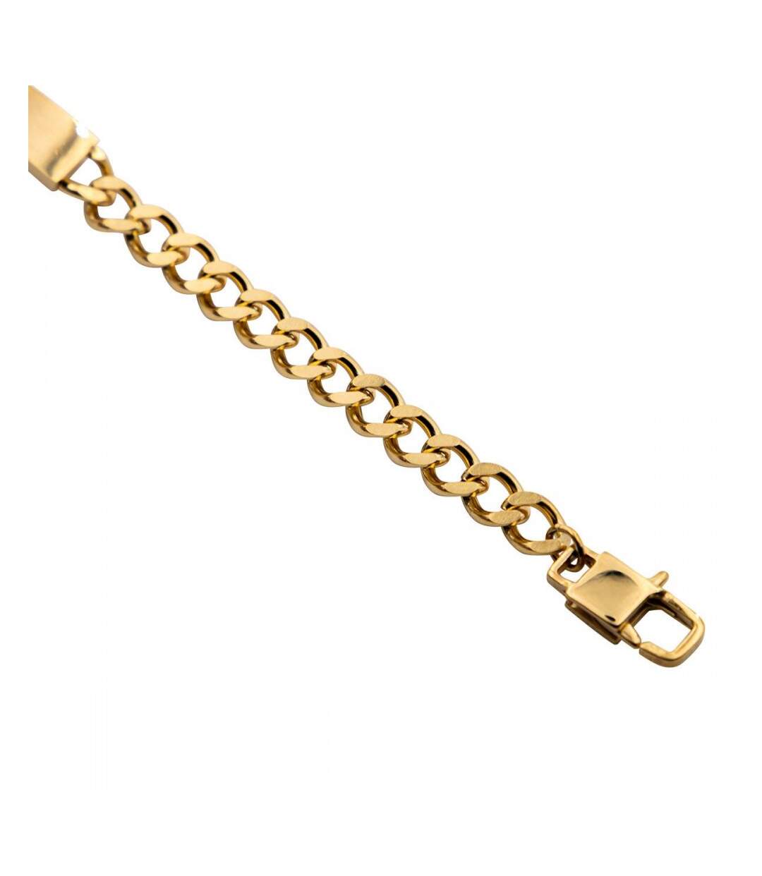 Magnifique Gourmette Bracelet Femme Acier Doré