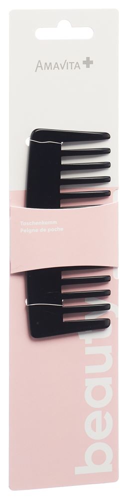 Amavita Beauty Strähnen-Taschenkamm 14cm Acetat schwarz 1 Stk