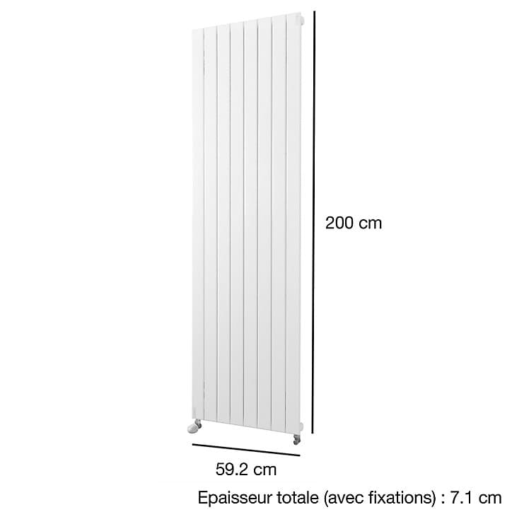 Radiateur eau chaude Acova Lina vertical noir 1256W