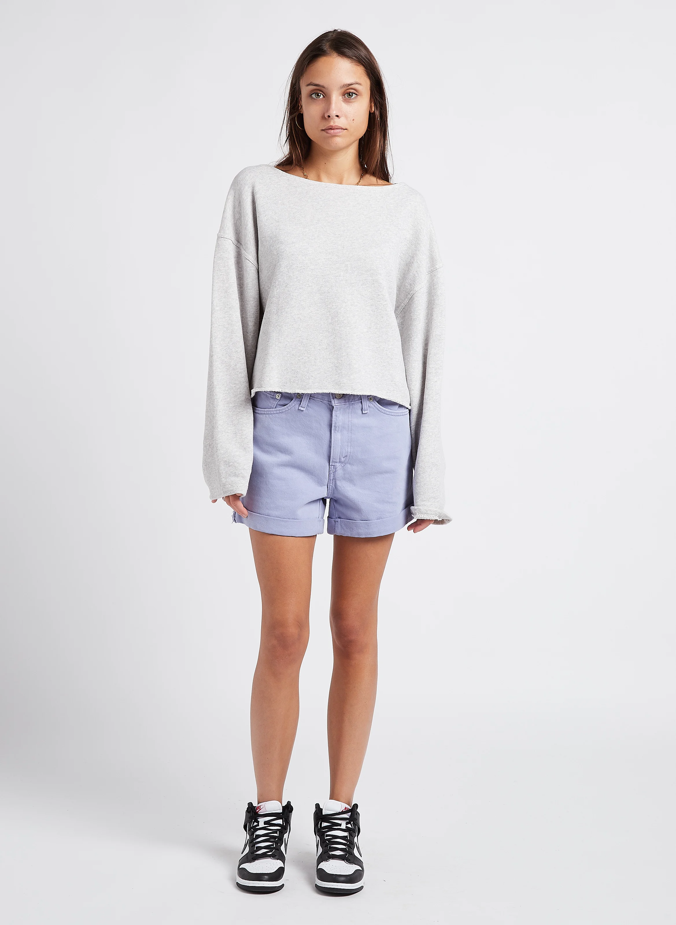 KODYTOWN - Sweat col bateau en coton bio| Gris