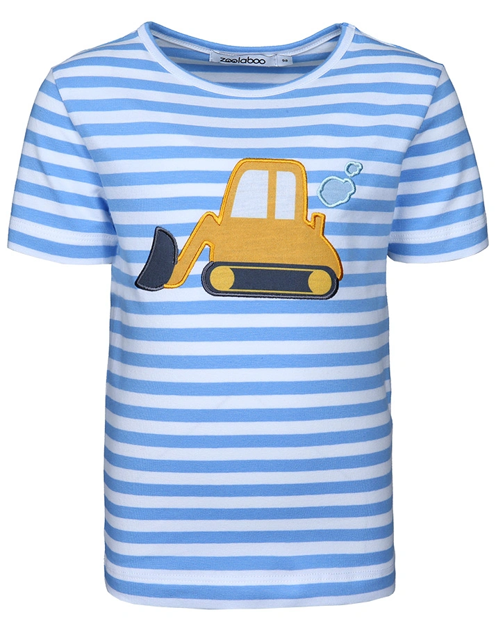 T-Shirt BAGGER BODO gestreift in mittelblau/weiß