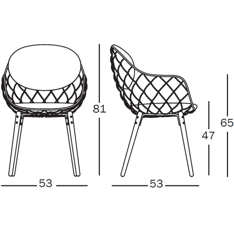 Magis Piña Armchair tuinstoel met rugkussen bruin