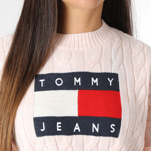 Pull Crop Femme Boxy Center Flag 4261 Rose Clair