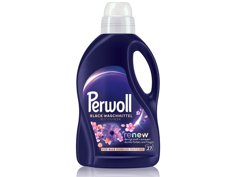 Perwoll Flüssigwaschmittel Black Blütenmeer 1.35 l Feinwaschmittel für schwarze und dunkle Wäsche