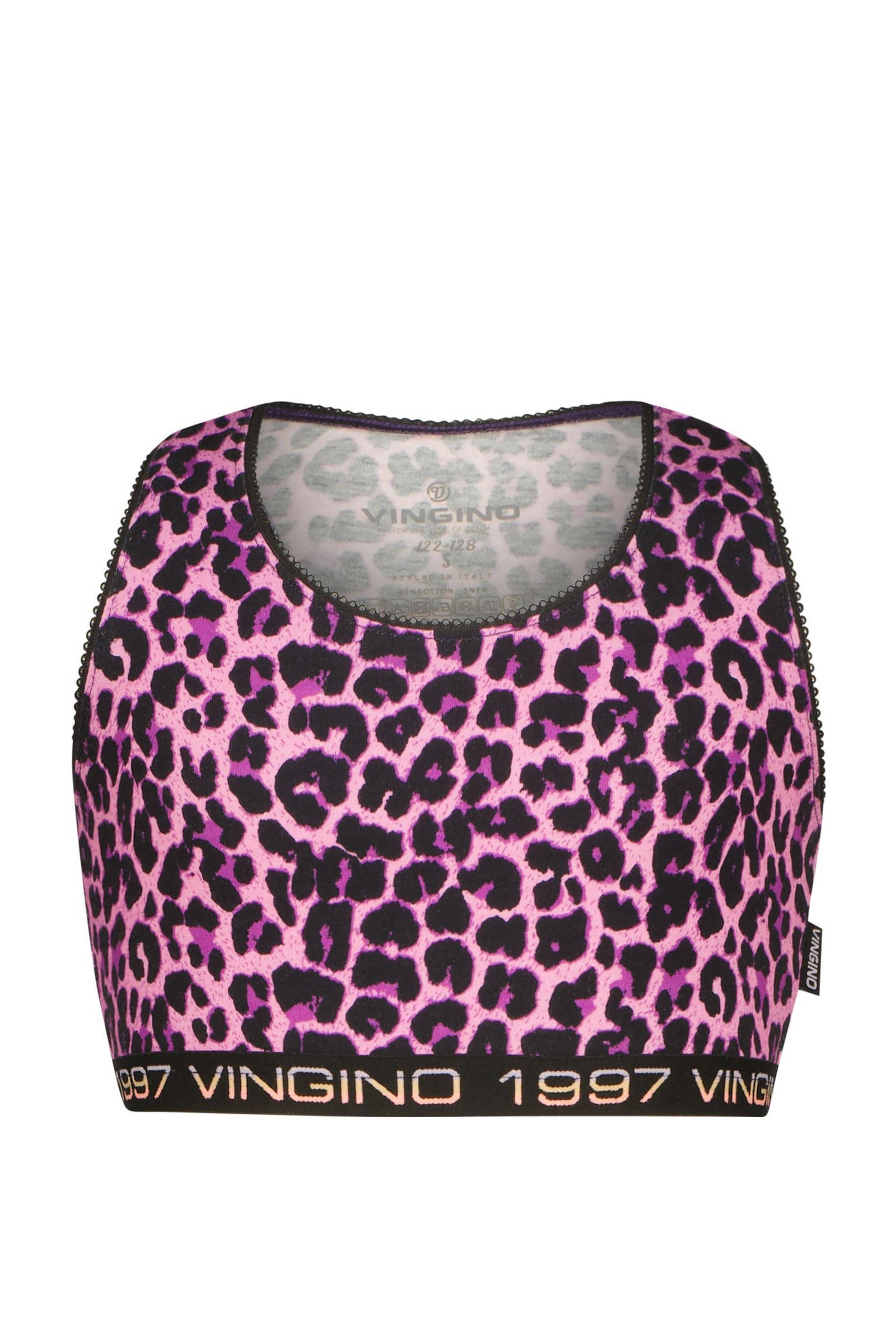 Vingino bh top + short Animal roze/zwart