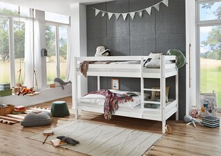 Etagenbett 90 x 200 cm Buche Massiv weiß