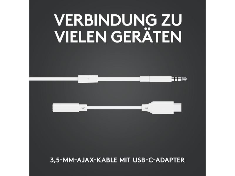 Logitech Headset G333 Gaming Weiss Gaming-Ohrhörer für klare Kommunikation auf PC, Konsolen und Mobilgeräten