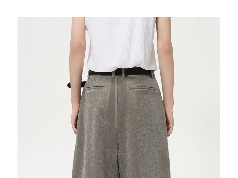 FAERIS - Hoge taille, effen, wijde broek