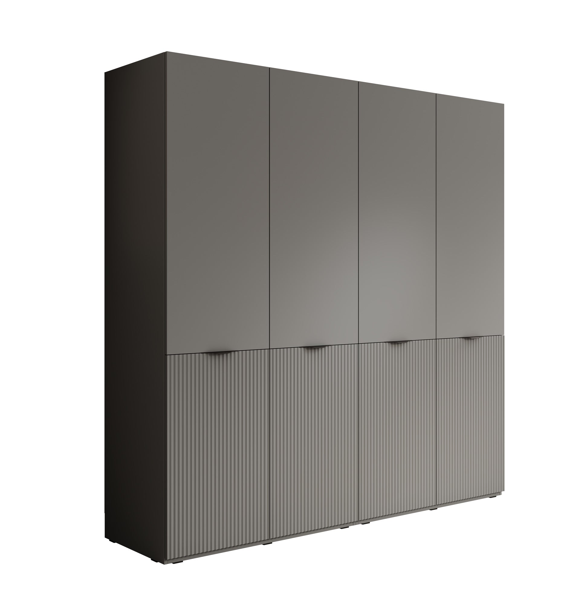 Shelton - Kledingkast 4-deurs - Grijs - 202x51x200 cm