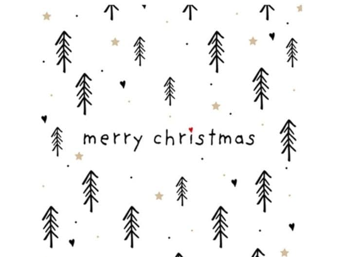Braun   Company Weihnachtsservietten Trees   Hearts Schwarz 3-lagige Papierservietten