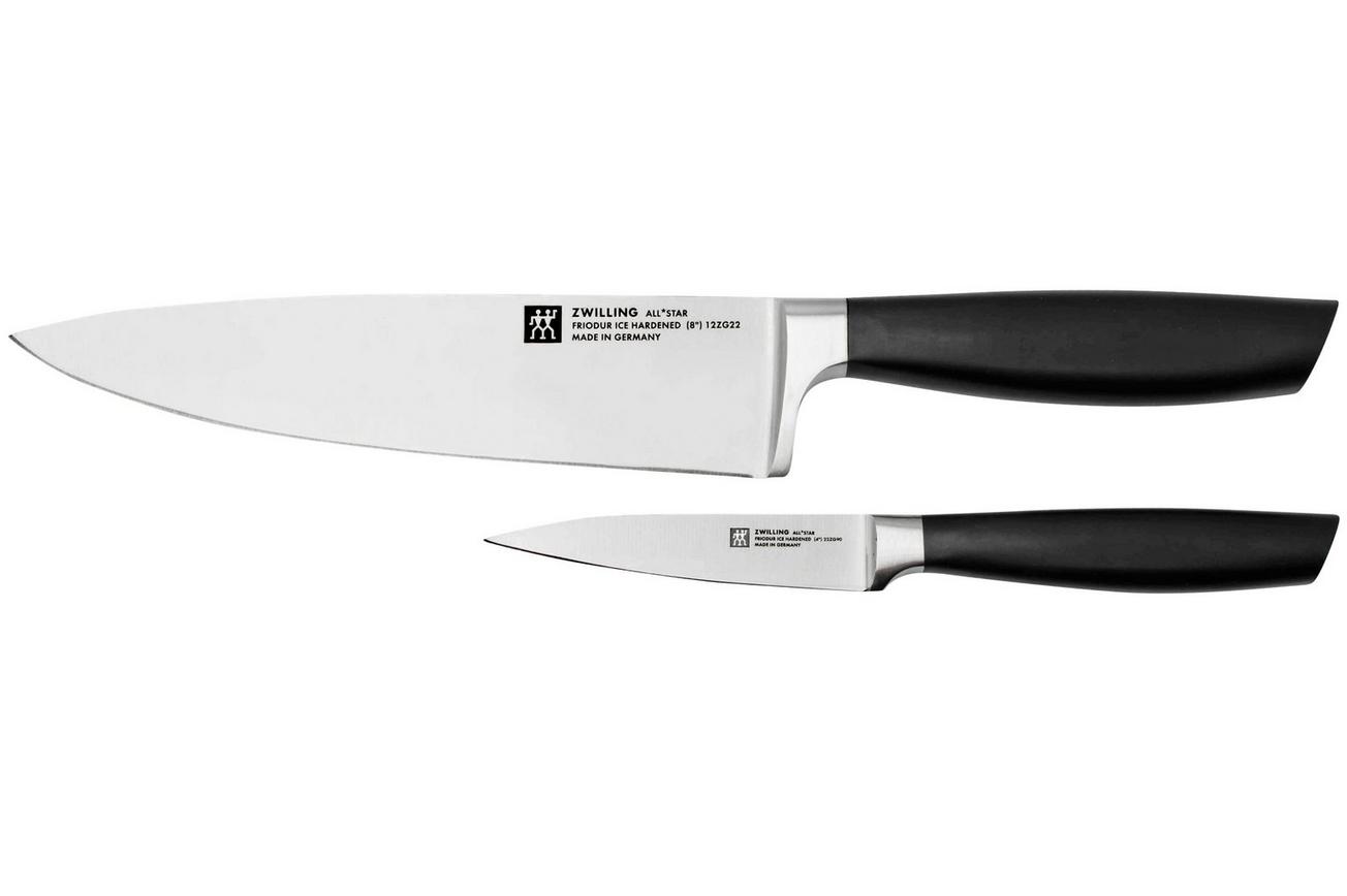 Zwilling All Star 1022778, 2-delige messenset, koksmes en officemes, zilver