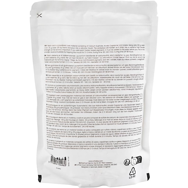 Resin Støpemiks, hvit, 800 g/ 1 pk.