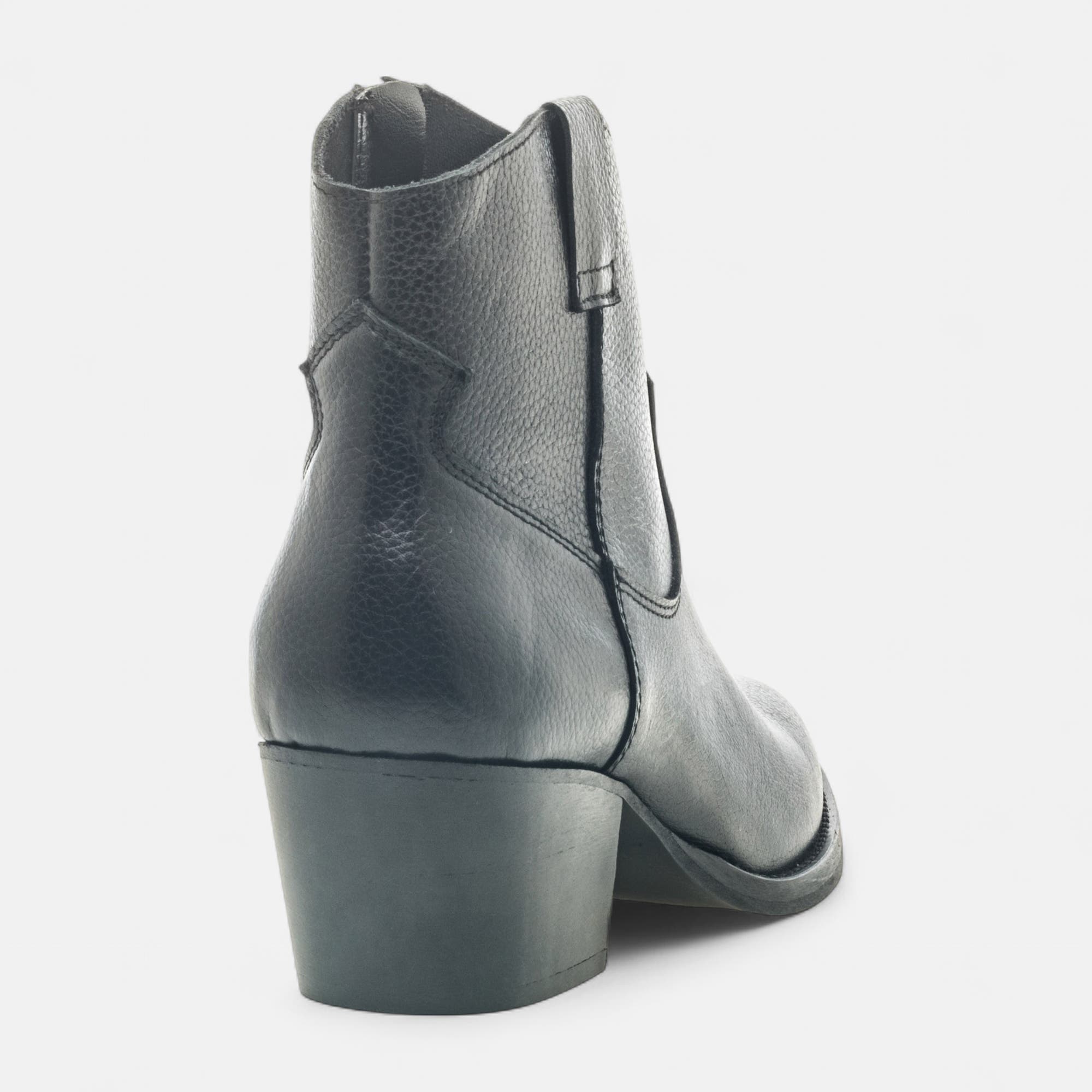 Boots à talon Femme en cuir noir