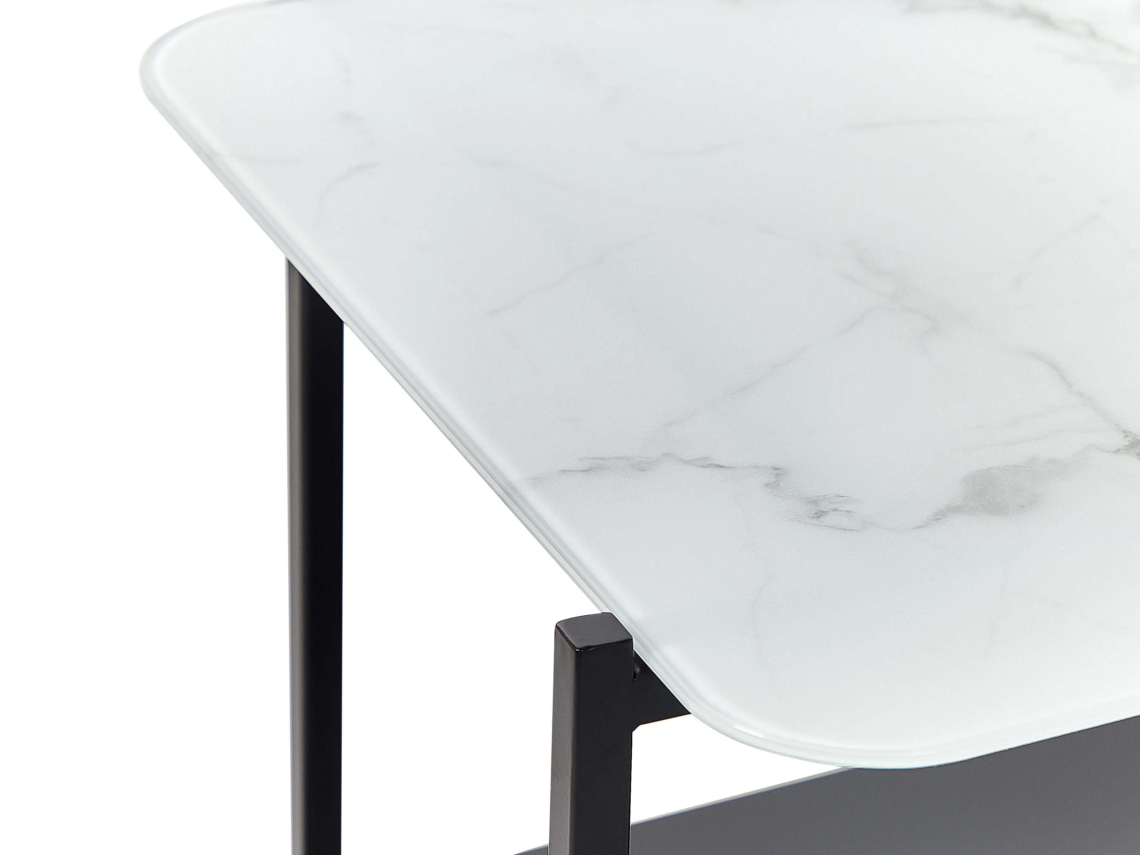 Salontafel GLOSTER Veiligheidsglas Wit marmer