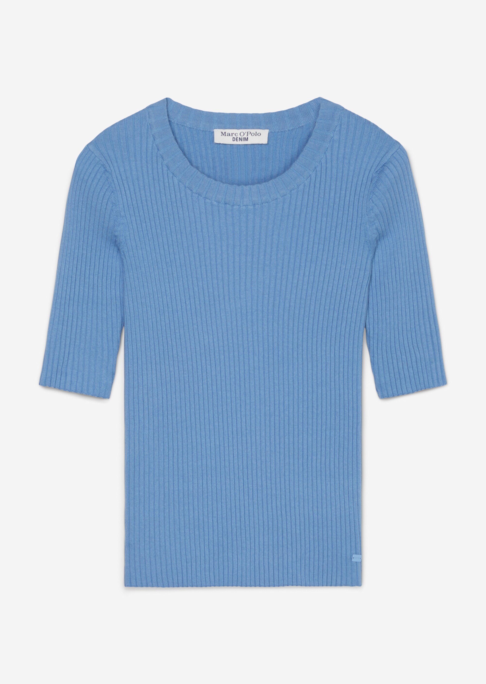 Kurzarm-Strickpullover fitted aus Organic Cotton-Mix